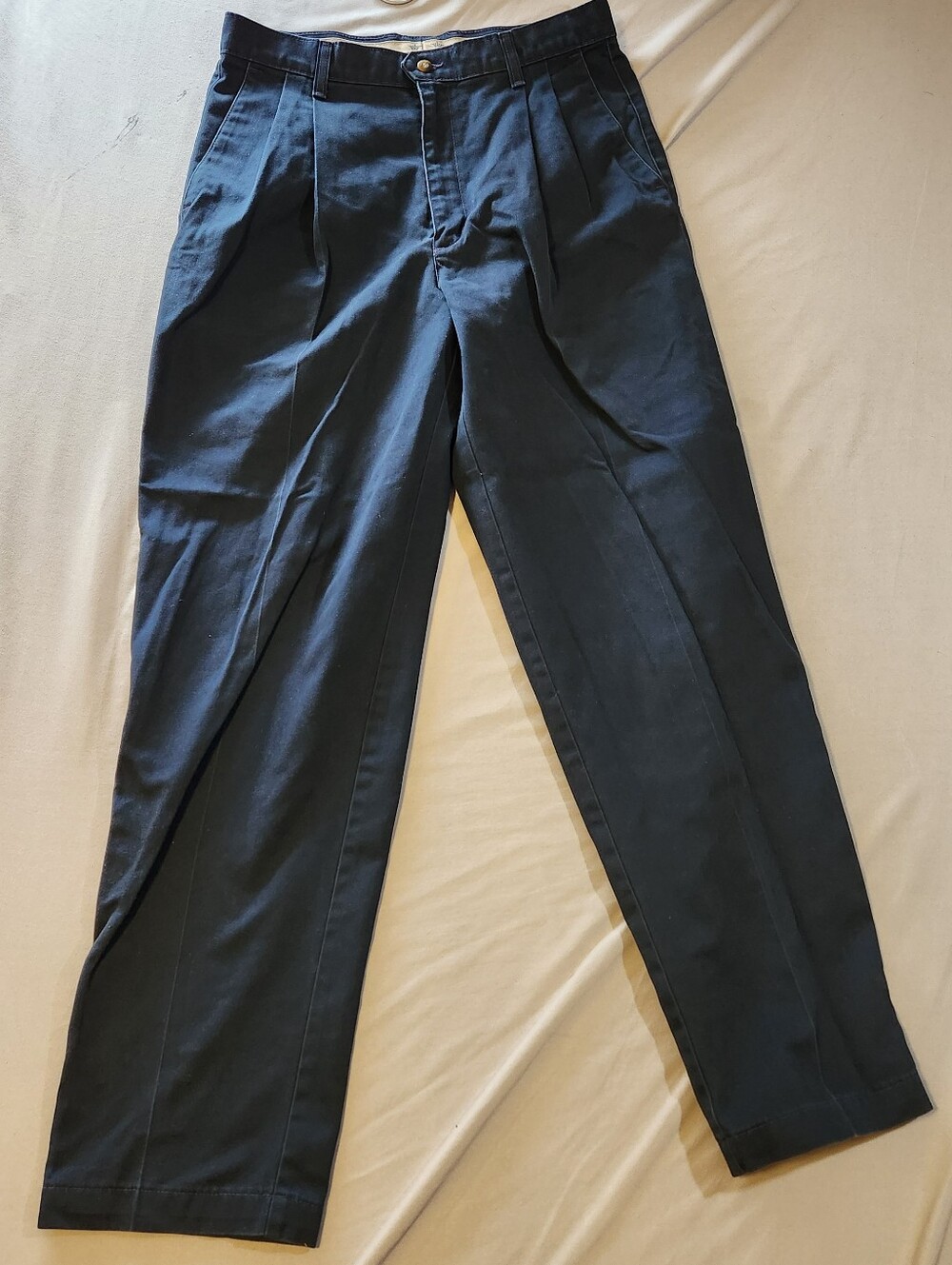 Dockers Vintage Classic Men's Navy Pleated Trousers Nautical Workwear